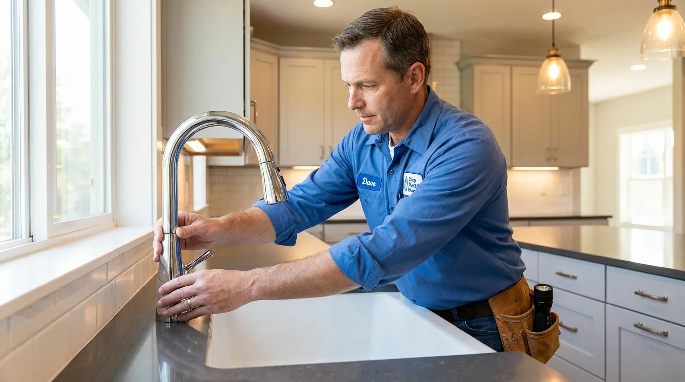 Kitchen faucet installation by Johns Plumbing LLC in Lumberton